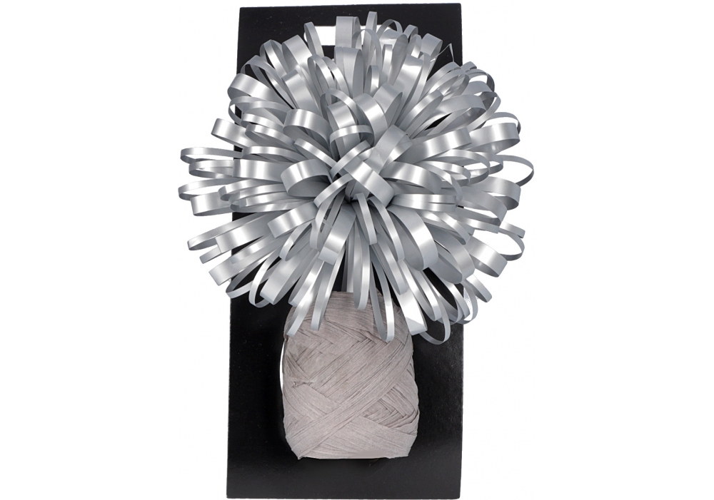 Набір прикрас для подарунків: бантик d10,16 см, стрічка 10м №FB003-RE-SPMS-Z-Silver(24) — купити | Канцелярський Сад
