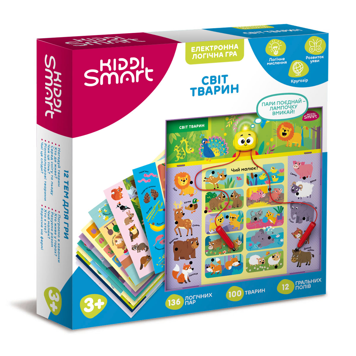 Гра логічна "KIDDI SMART – ВІКТОРИНА СВІТ ТВАРИН" електронна №157-A-001-UA/КіддіСвіт/(7) — фото товару | Канцелярський Сад