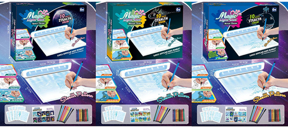 Дошка для малюв.,LED,світло,картки, фломастери, віск. крейда,папір,в кор-ці №7867A-C-B(36) — купити | Канцелярський Сад