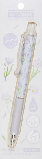 Ручка авт. гел. "Buromax" №BM.8368-07 Blossom 0.5мм синя(1)(40) — фото товару | Канцелярський Сад