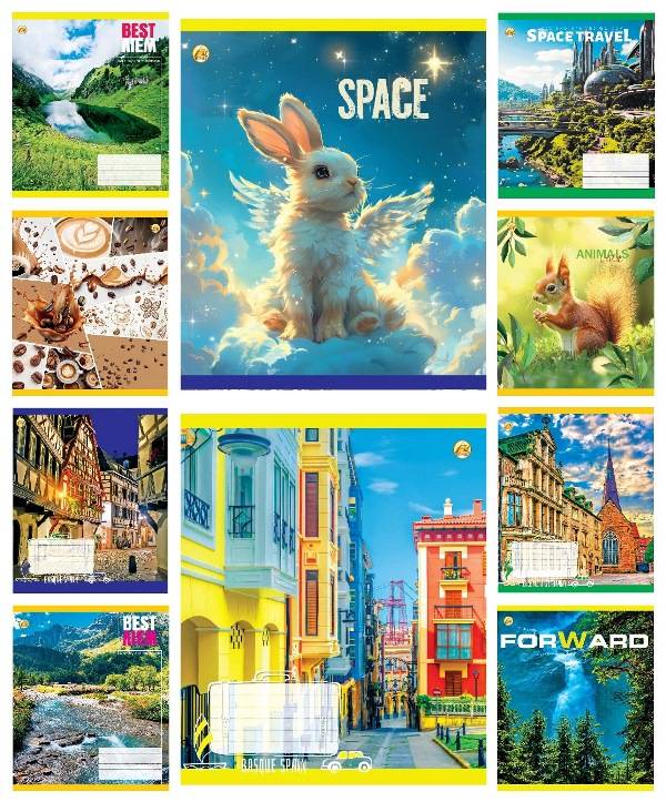 Зошит 96арк. кліт. /ТВ/ "Мікс 1" №ТА51700(10)(120) — фото товару | Канцелярський Сад