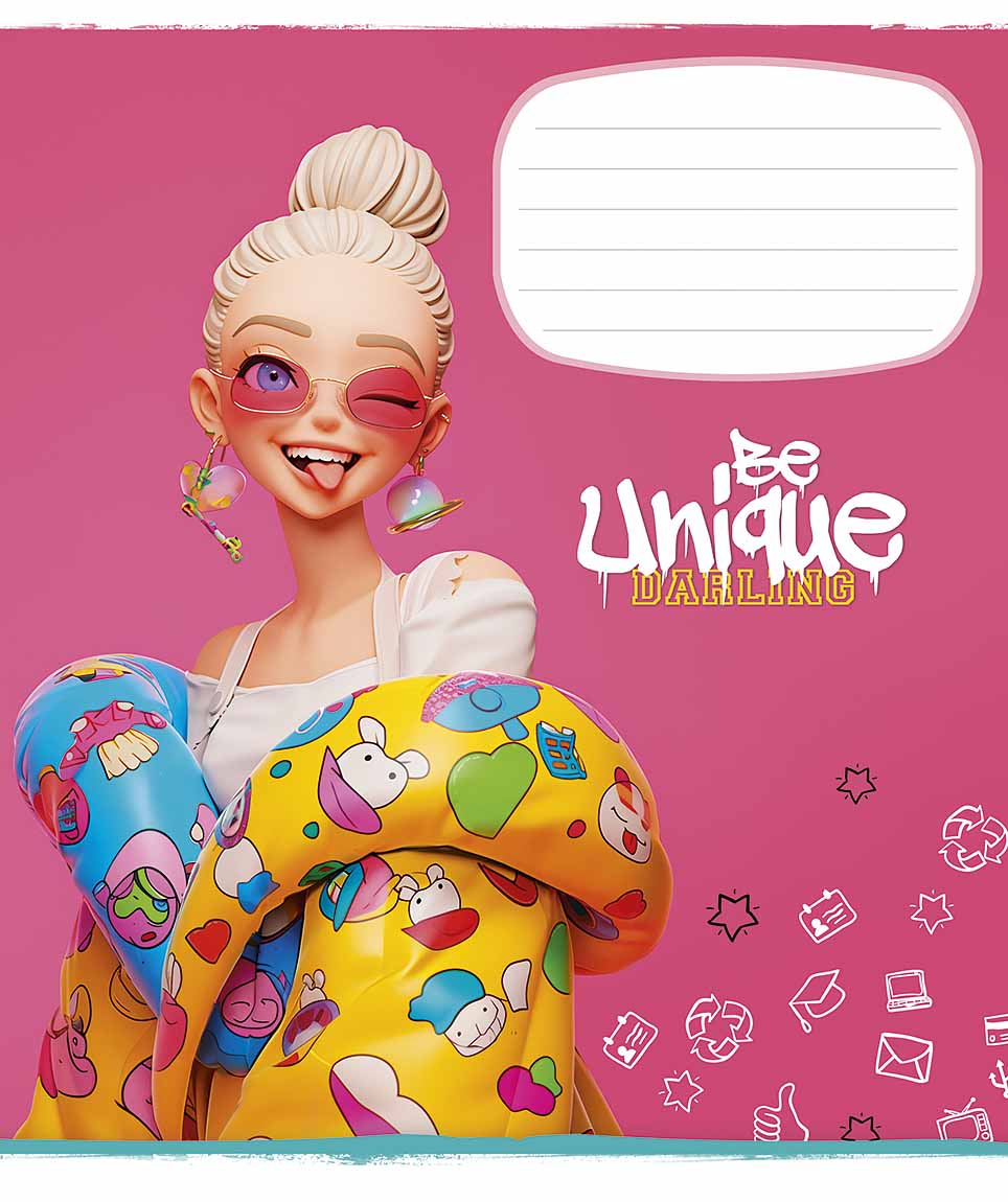 Зошит 18арк. лін. Школярик "Be unique" виб. УФ-лак №018-3455L(25)(250) — фото товару | Канцелярський Сад