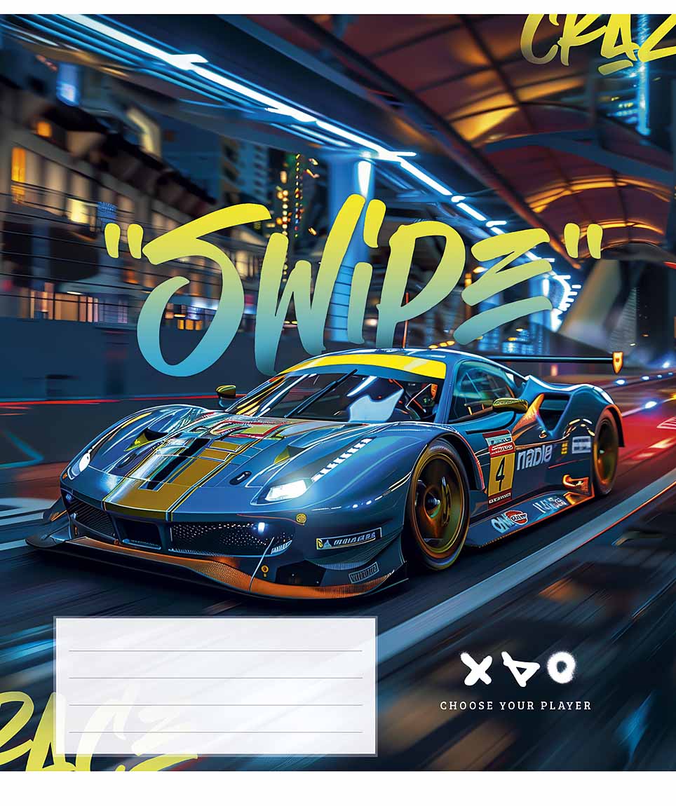 Зошит 36арк. кліт. Школярик "Night racers" ВД-лак №036-3452K(20)(120) — фото товару | Канцелярський Сад