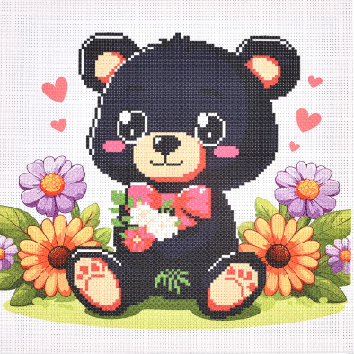 Набір для творч. "Ведмедик" вишивка хрестиком 30х30см №AX-304/Strateg/(30) — купити | Канцелярський Сад