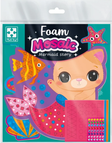 Набір для творч. "Історія русалоньки" з м'якою мозаїкою та стразами №VT4511-21(24) — фото товару | Канцелярський Сад