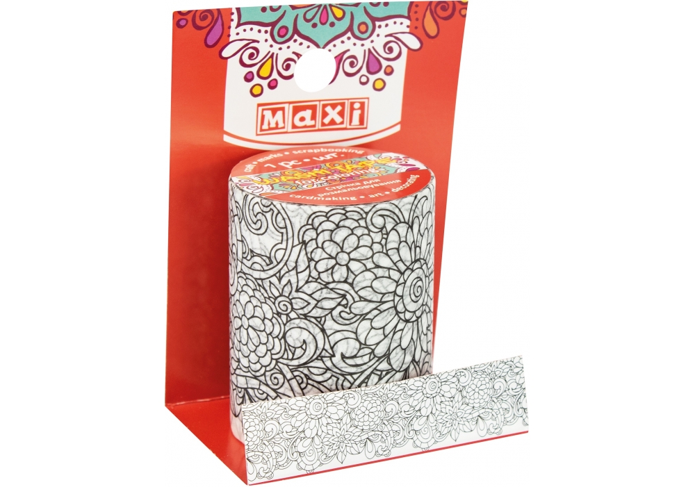 Стрічка декор. "Maxi" з принтом для розмальовування 50ммх2м №MX62056(20) — фото товару | Канцелярський Сад