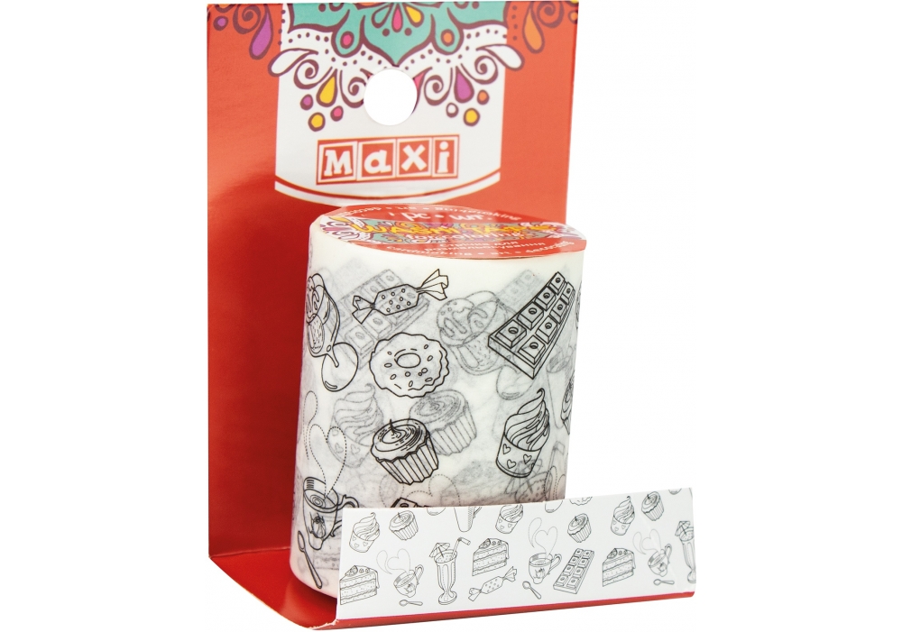 Стрічка декор. "Maxi" з принтом для розмальовування 50ммх2м №MX62057(20) — фото товару | Канцелярський Сад