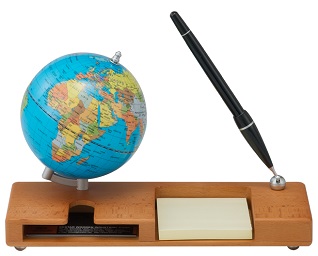 Глобус "Blue" №0911HDY-B d-10,5см, на дерев.підставці, світла вишня, розмір 250х96х150мм — фото товару | Канцелярський Сад