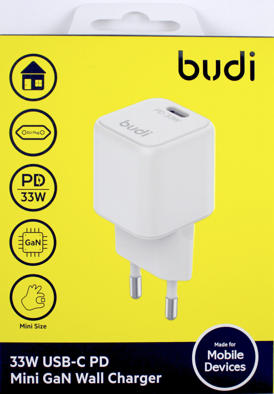 Зарядний пристрій Budi №AC018EW 33W Type C швидка зарядка/Breidon/ — купити | Канцелярський Сад