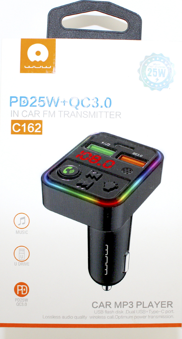FM модулятор BT WUW №C162 25W 2USB, Type C,швидка зарядка/Breidon/ — фото товару | Канцелярський Сад