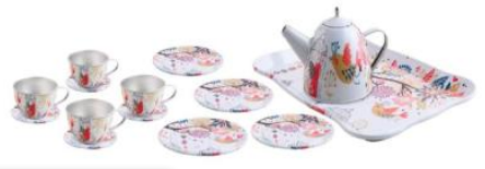 Набір посуду: чайний сервіз,15 предметів,в валізі,25,8х19х10см №555-CH003(24)(48) КІ — фото товару | Канцелярський Сад