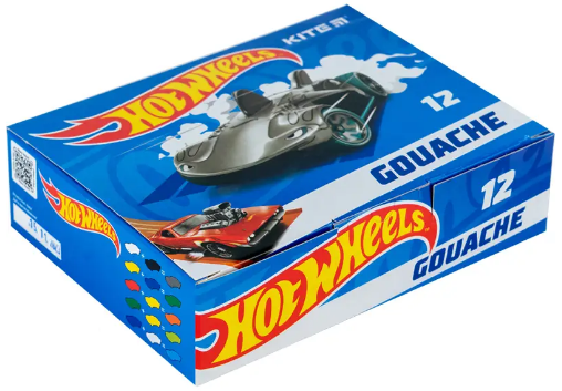 Гуаш "Kite" 12кольор. 20мл №HW23-063 "Hot Wheels"(12) — фото товару | Канцелярський Сад
