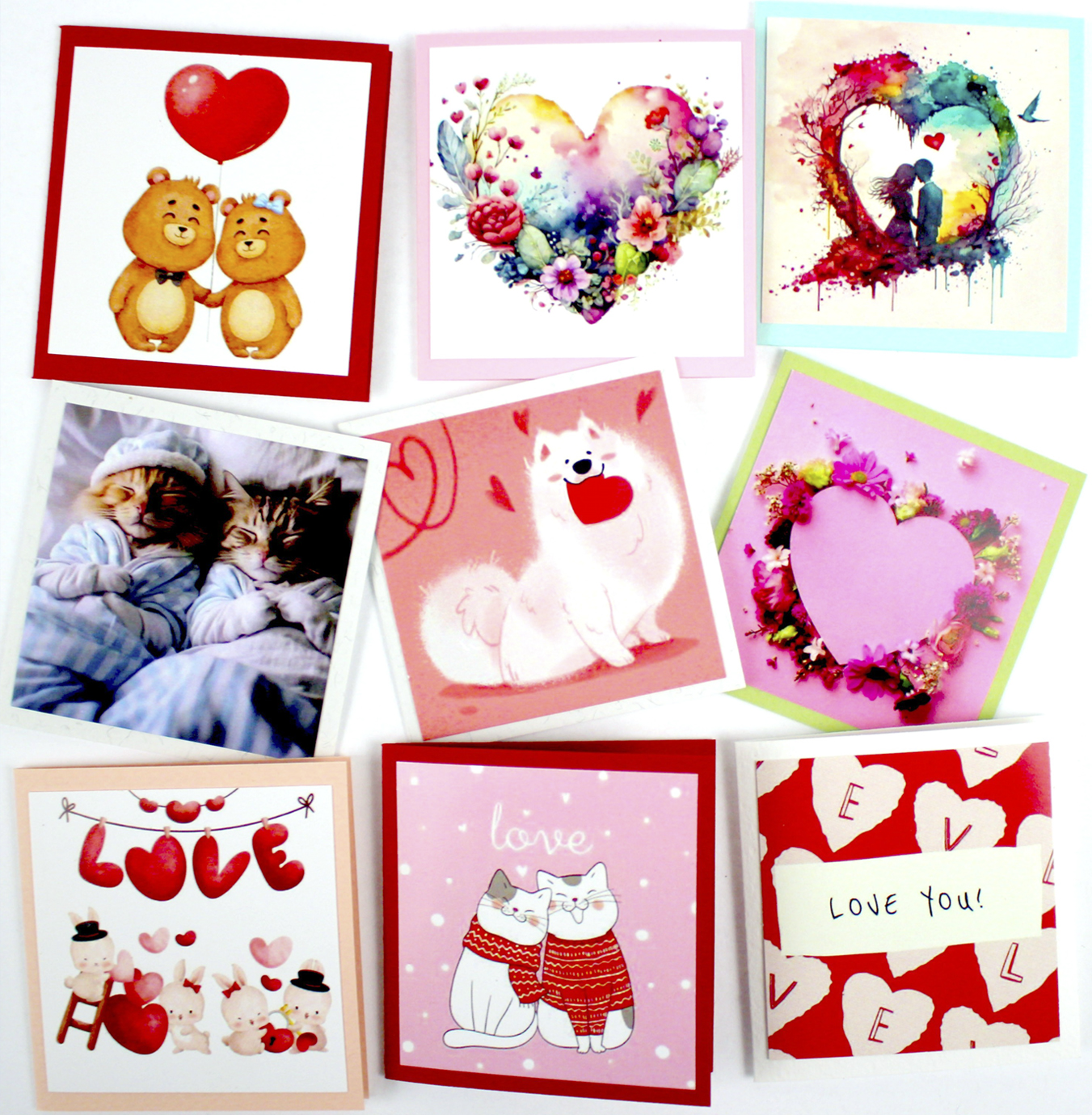 Листівка ручної роботи "Love" міні асорті — фото товару | Канцелярський Сад