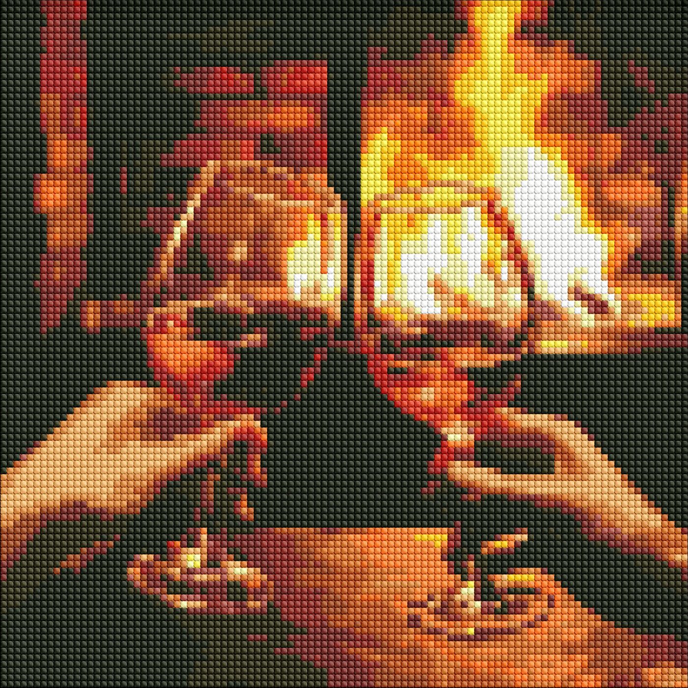 Набір з алмазною мозаїкою "Гріємось біля каміна" 30х30см №АМO7859/Ідейка/ — фото товару | Канцелярський Сад