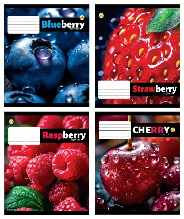 Зошит 12арк. кос.лін. /ТВ/ "Ягоди" №ТЕ43101(25)(600) — фото товару | Канцелярський Сад