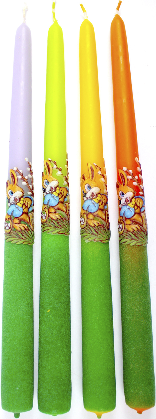 Свічка конус "Кролик з котиками"(12)(120) — фото товару | Канцелярський Сад