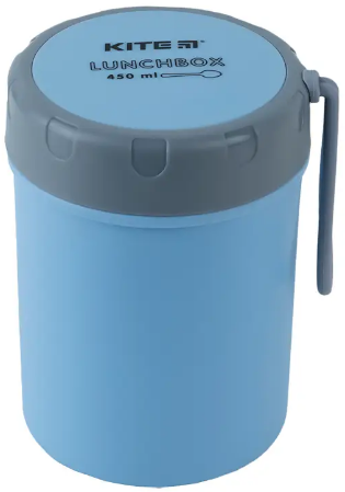 Ланч бокс пласт. "Kite" 450мл,блакитний №K23-187-2(60) — фото товару | Канцелярський Сад