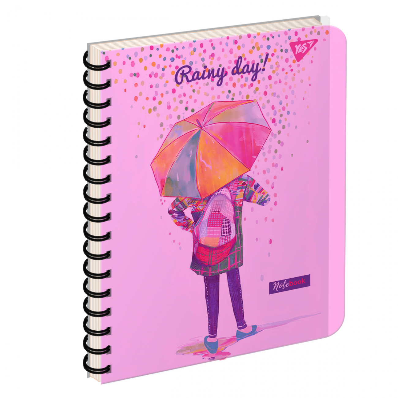 Блокнот пруж. А5 144арк. пласт. обкл. "Rainy day" №681968/Yes/(3)(30) — фото товару | Канцелярський Сад