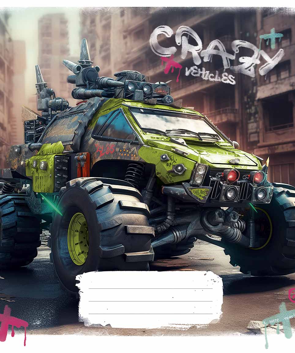 Зошит 36арк. кліт. Школярик "Monster trucks" ВД-лак №036-3283K(20)(120) — фото товару | Канцелярський Сад