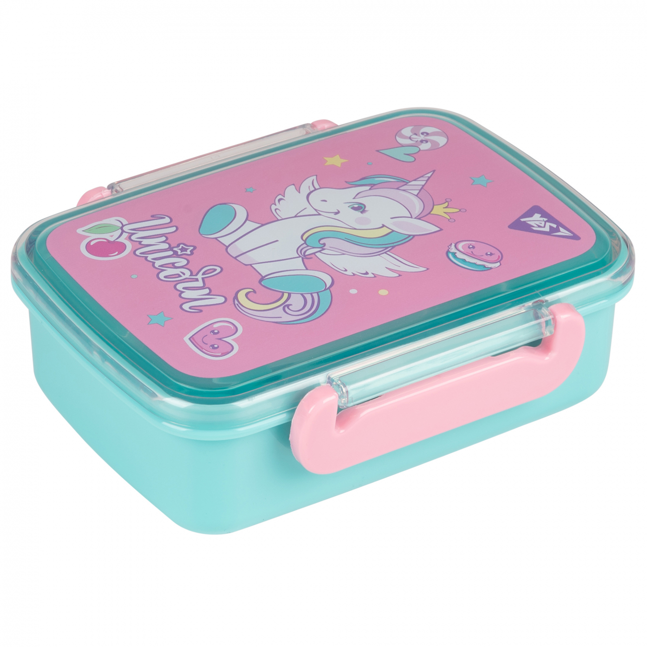Ланч бокс пласт. "Yes" 420мл Glamour Unicorn бірюза №708060(12)(72) — фото товару | Канцелярський Сад