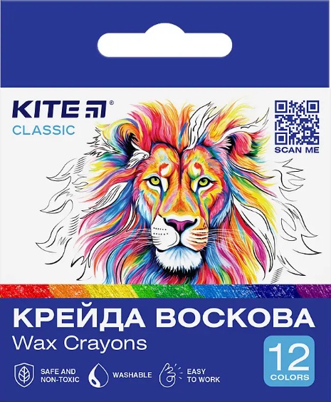 Крейда воск. "Kite" №K-070 12кольор. Classic(24) — купити | Канцелярський Сад