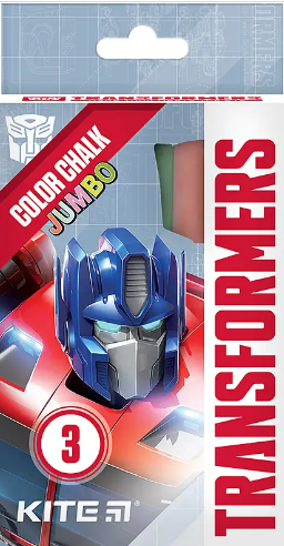 Крейда кольор. "Kite" №TF24-077 3кольор. Jumbo Transformers(20)(120) — купити | Канцелярський Сад