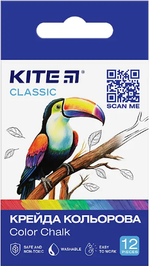 Крейда кольор. "Kite" №K-075 12шт Classic(12)(288) — купити | Канцелярський Сад