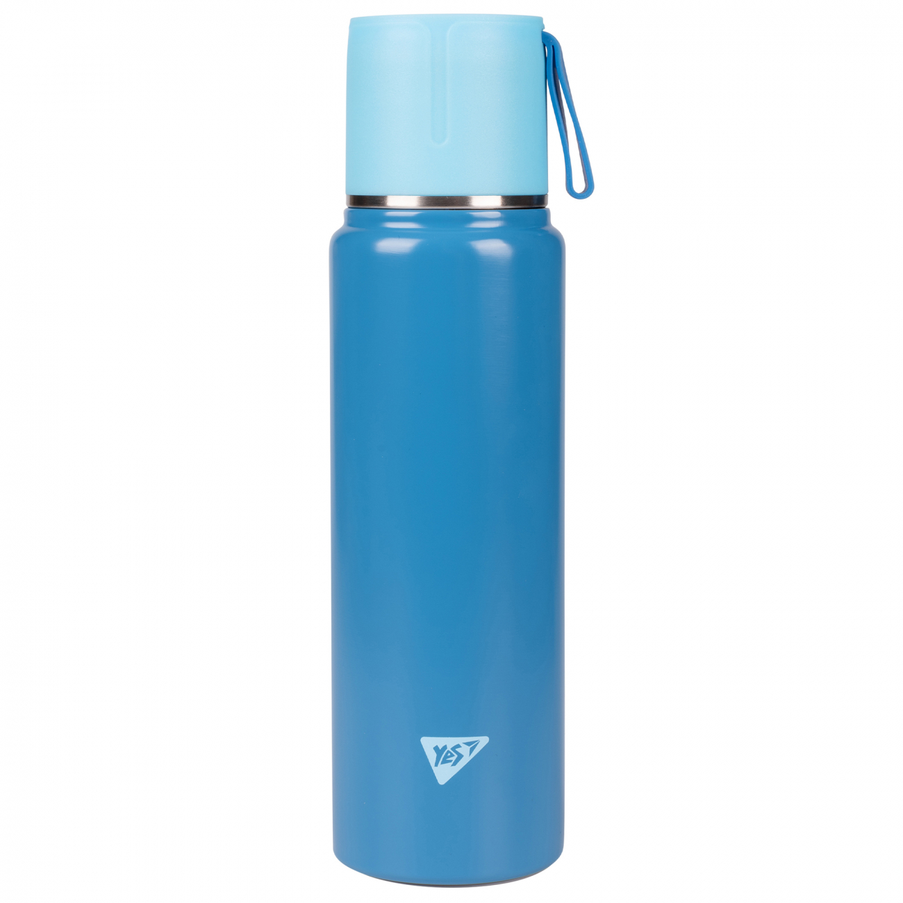 Термос метал. 0,5л "Yes" Fusion з чашкою, блакитний №708209(20) — фото товару | Канцелярський Сад