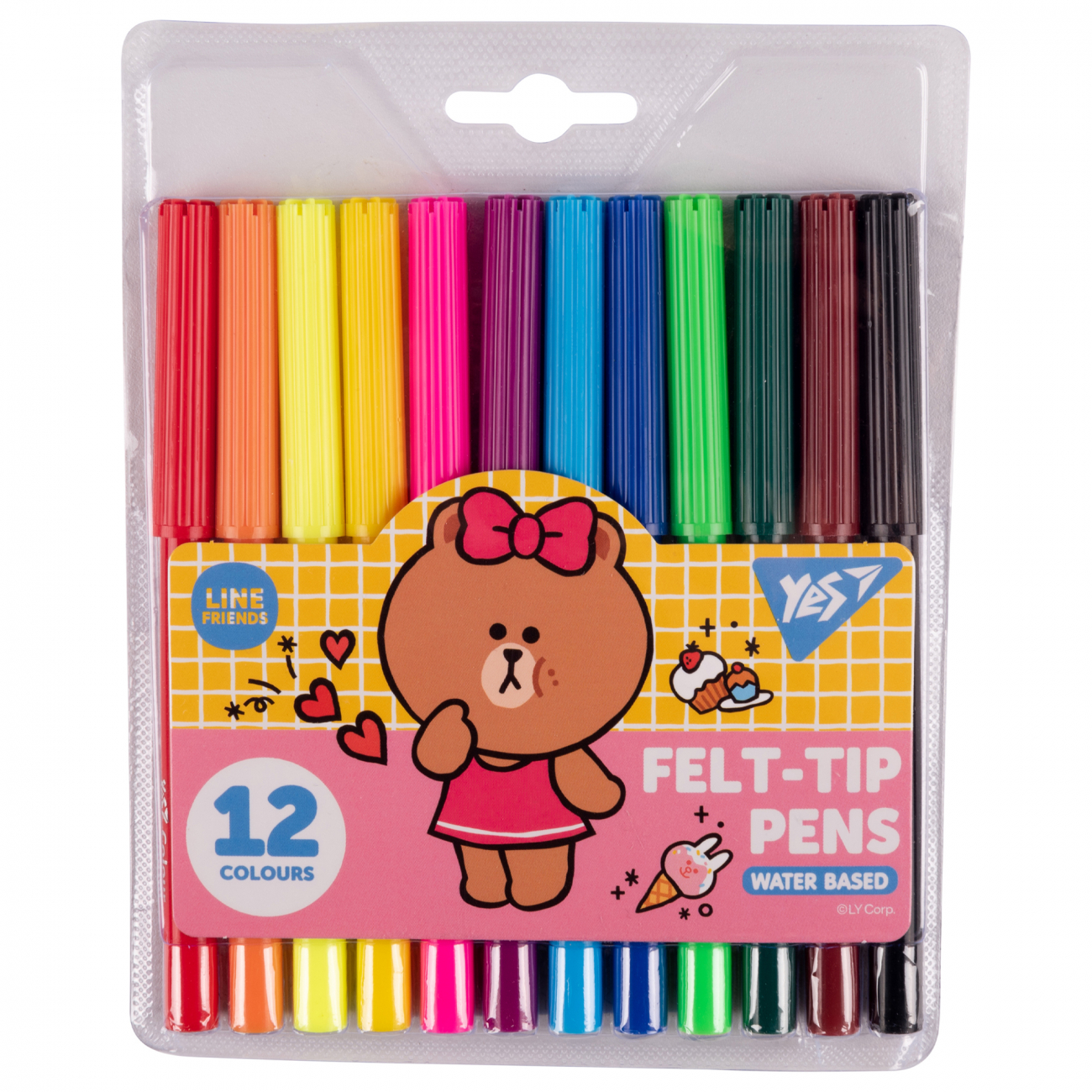 Фломастери "Yes" 12кольор. "Line Friends" №650546(12)(192) — фото товару | Канцелярський Сад