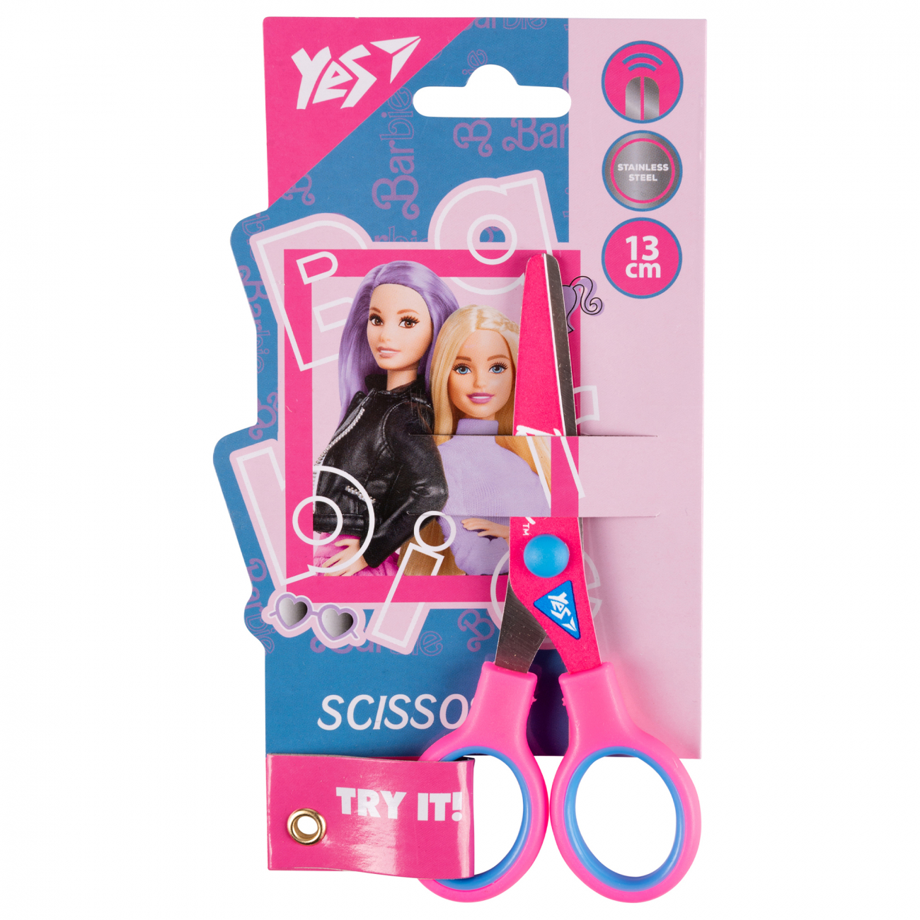Ножиці дит. "Yes" №480438 Barbie 13см з принтом на лезі(12) — купити | Канцелярський Сад