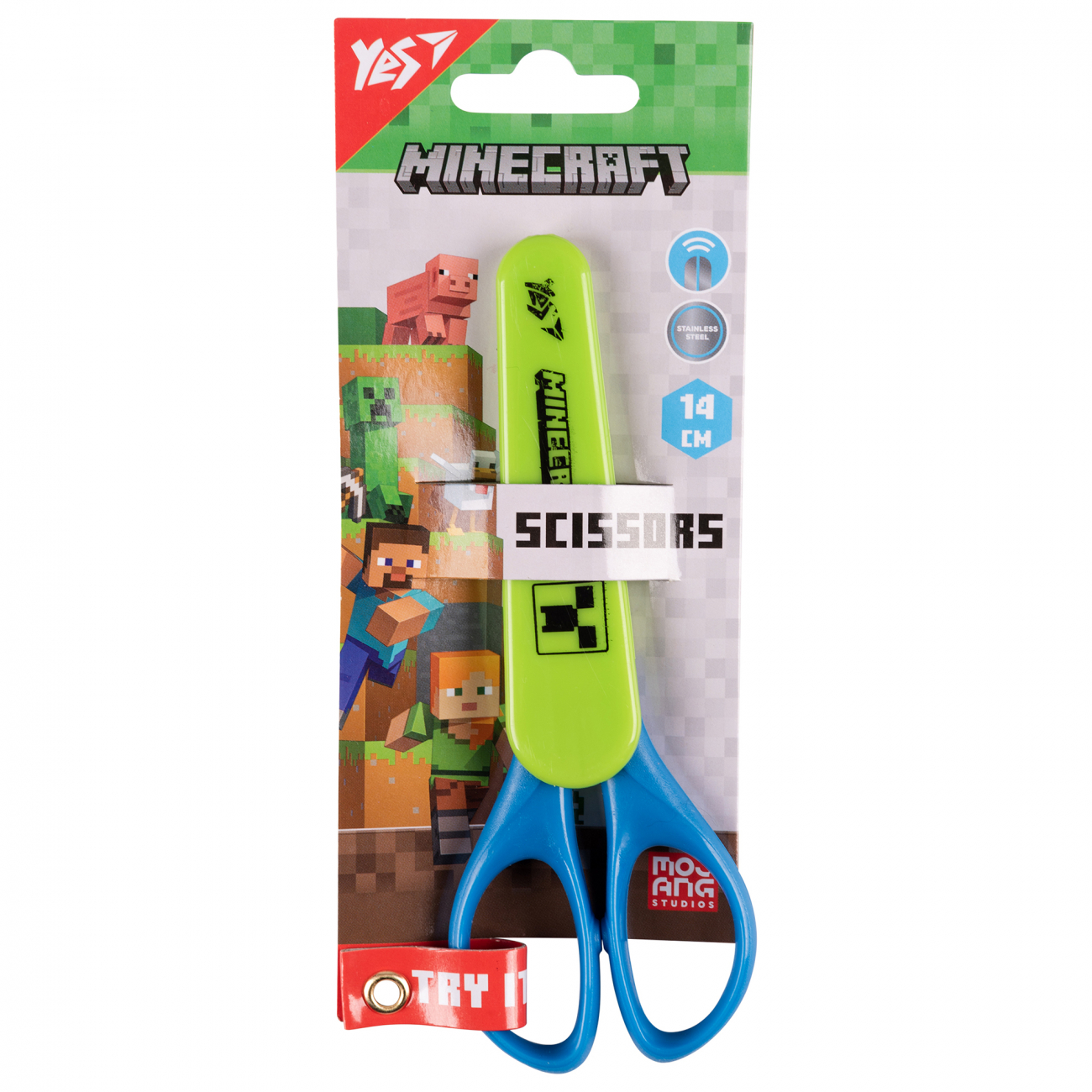 Ножиці дит. "Yes" №480448 Minecraft 14см у футлярі(12)(360) — фото товару | Канцелярський Сад