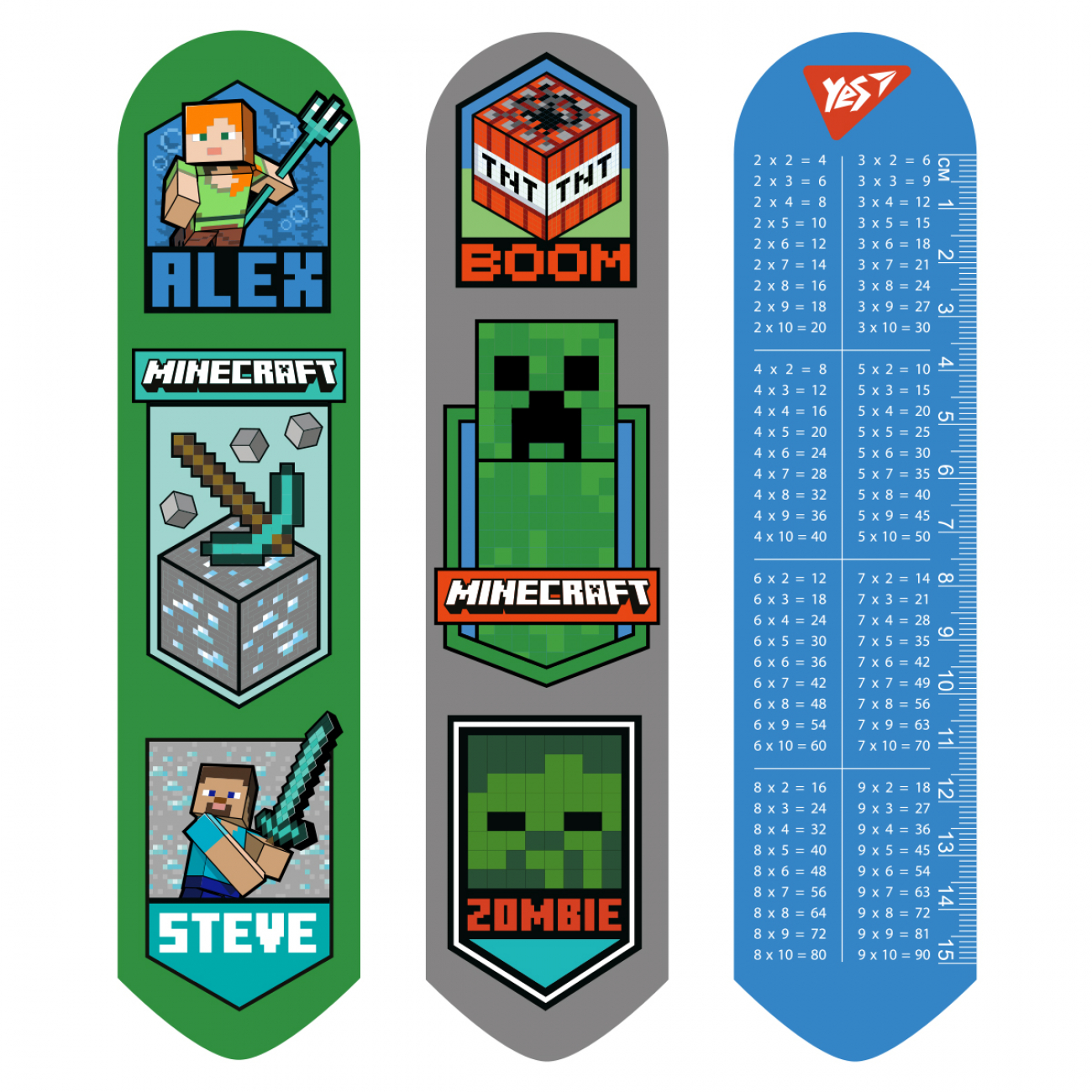 Закладка "Yes" №708129 Minecraft Heroes 2D(10)(100) — фото товару | Канцелярський Сад