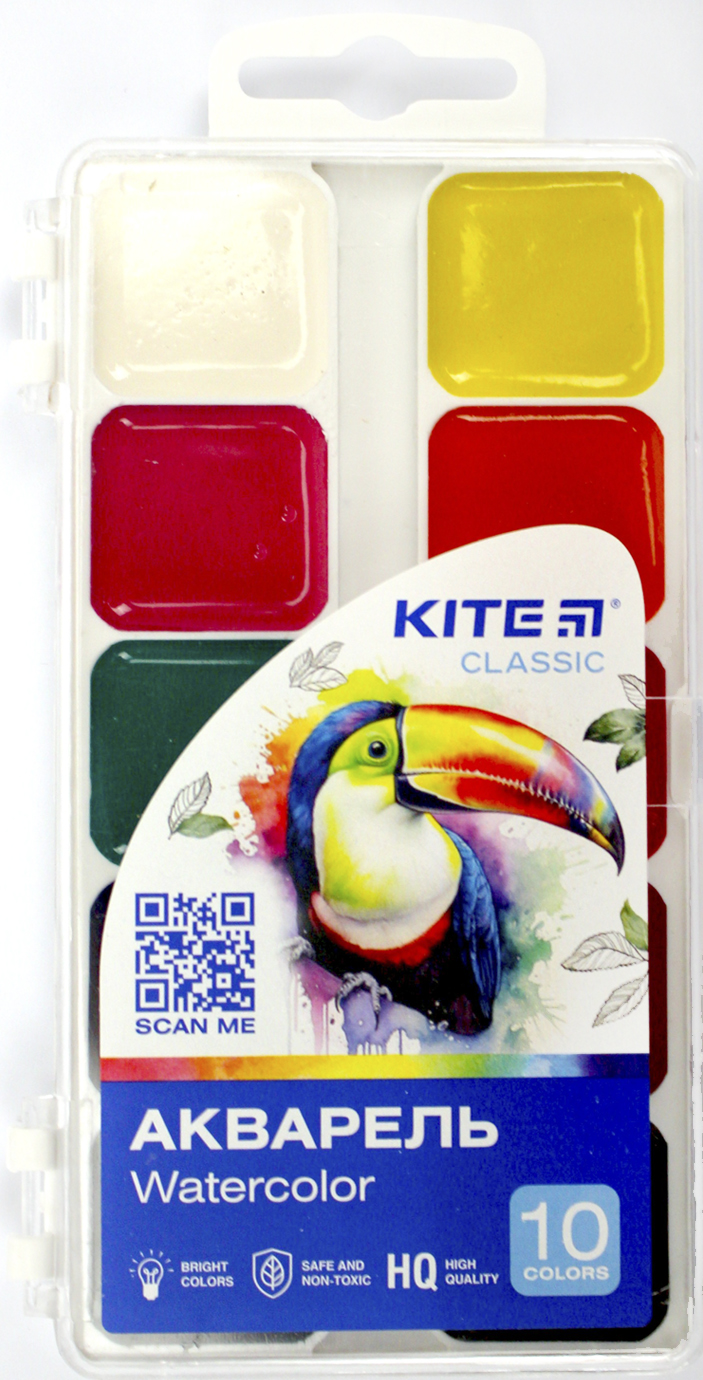 Акварель 10 кольор. "Kite" "Classic" №K-060(15) — фото товару | Канцелярський Сад