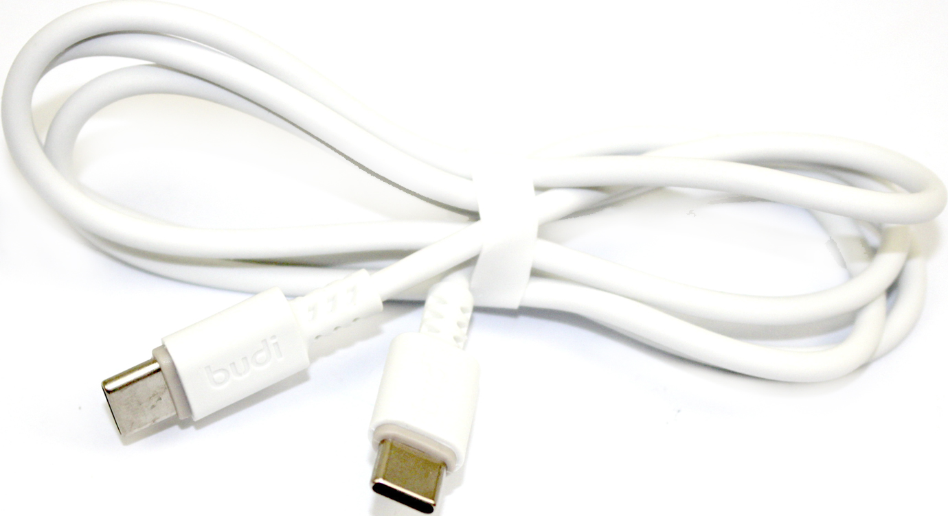 Кабель Type C > Type C Budi 2.4A 1м white №DC011TT10W/Breidon/ — купити | Канцелярський Сад