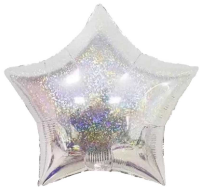 Набір кульок повітр. фольг. "Зірка голограма" срібло 18"/45см 5шт №832652/Pelican/(1)(5) — фото товару | Канцелярський Сад
