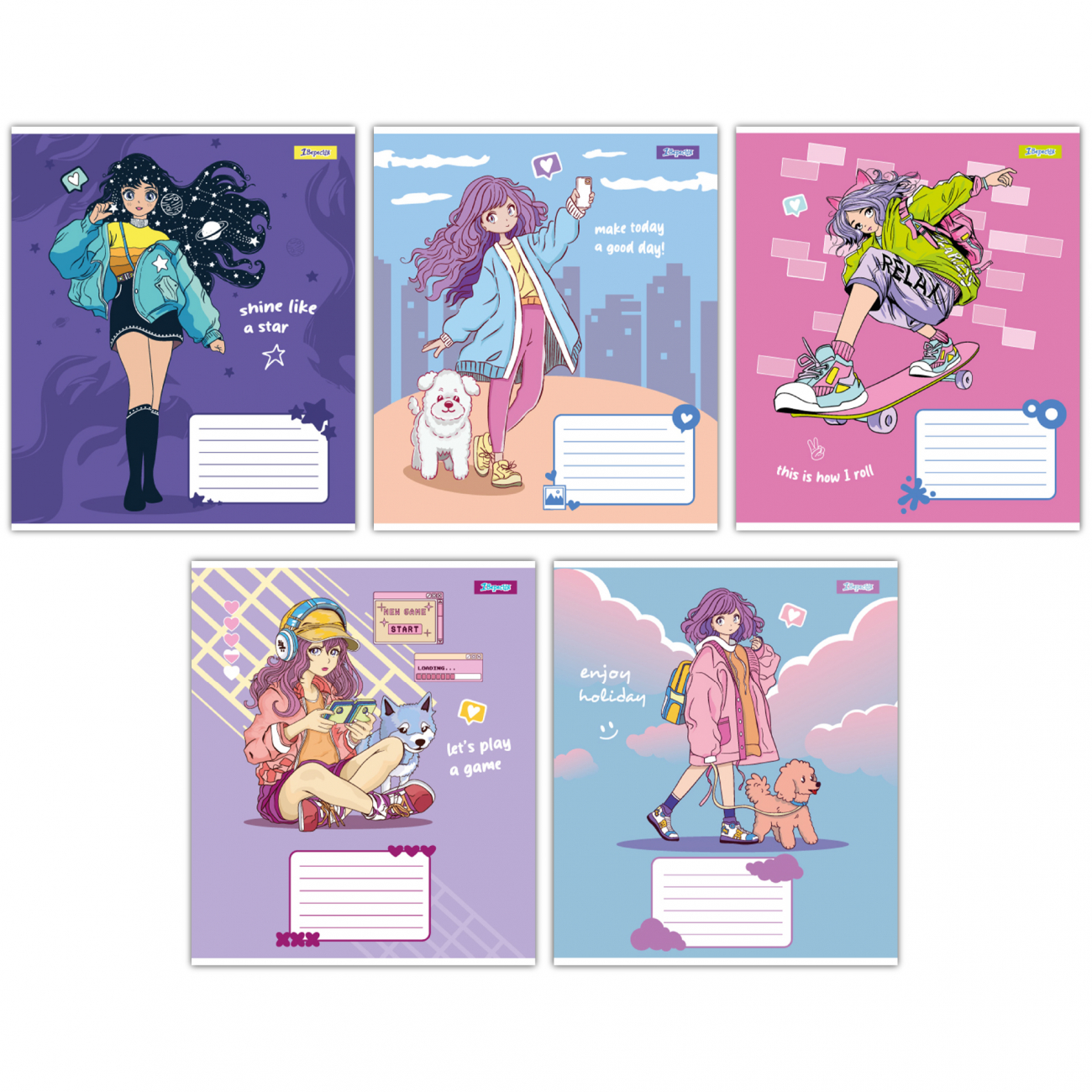 Зошит 12арк. кліт. 1В Anime girl №767183(25)(500) — фото товару | Канцелярський Сад