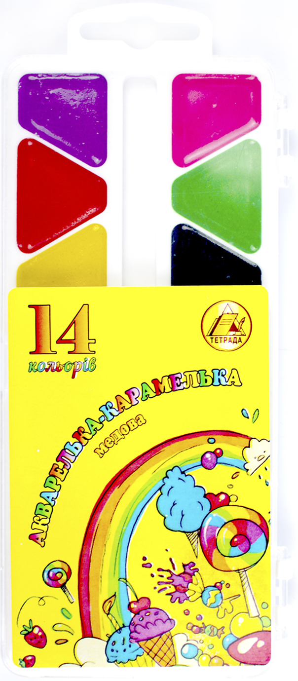 Акварель 14 кольор. "Акварель і Я"/"Акварелька-карамелька" пласт/уп/Тетрада/(60) — фото товару | Канцелярський Сад