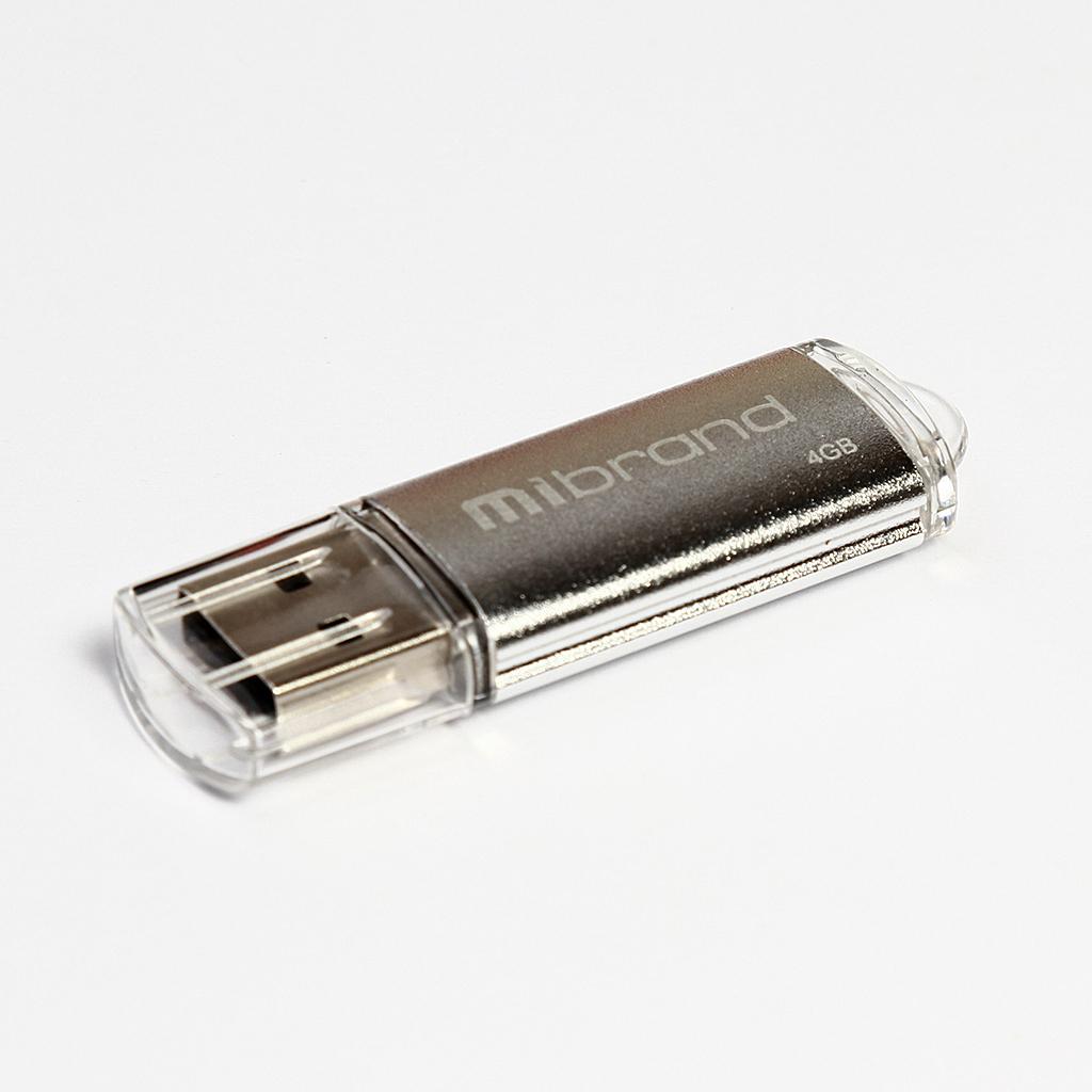 Флеш-пам`ять 4GB "Wibrand" Cougar USB2.0 silver №0880 — фото товару | Канцелярський Сад