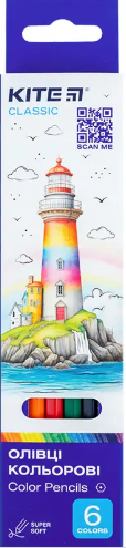 Олівці кольор. 6 кольор. "Kite" №К-050 Classic(24) — фото товару | Канцелярський Сад