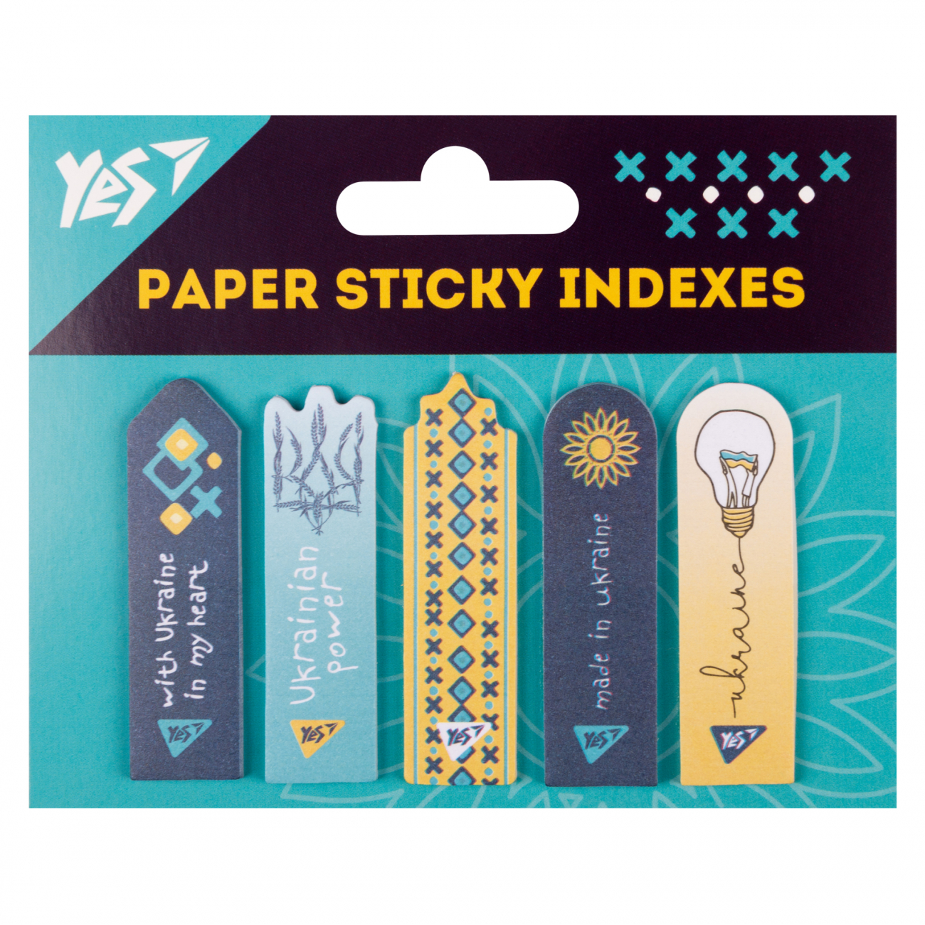 Стікери-закладки папер. "Yes" Ukraine 55х15мм 100шт №170413(24) — купити | Канцелярський Сад