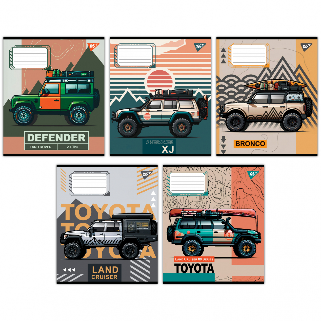 Зошит 36арк. кліт. YES Off road vehicle №767335(15)(240) — фото товару | Канцелярський Сад