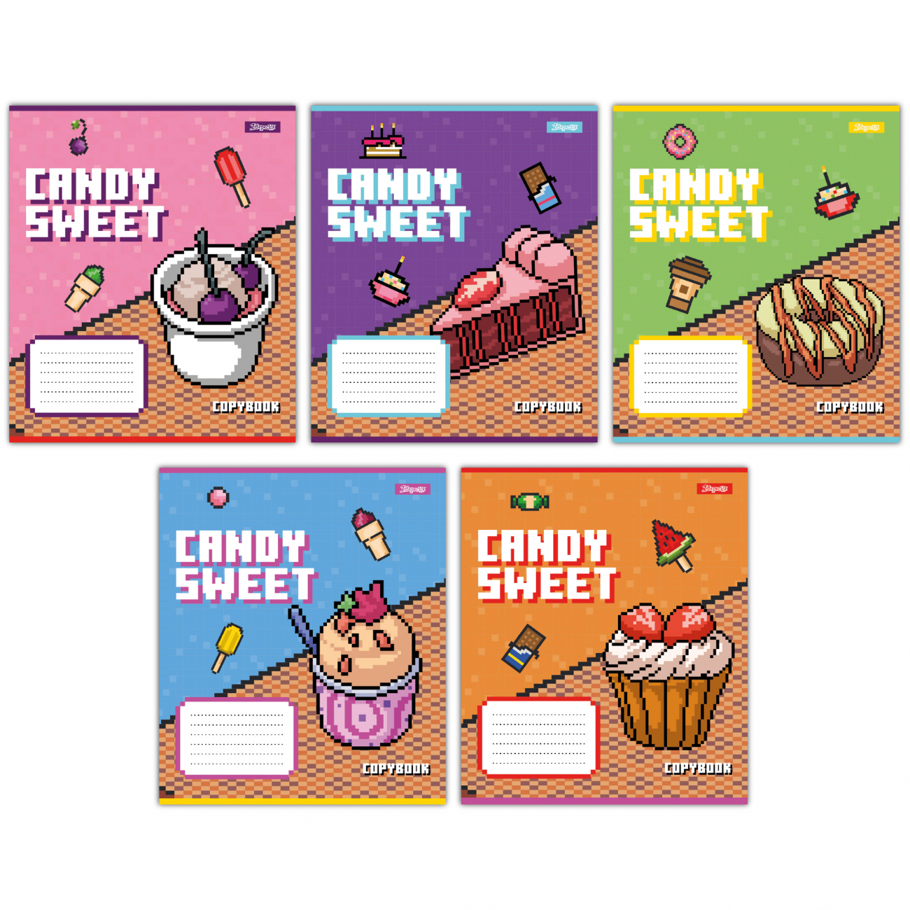 Зошит 12арк. кос.лін. 1В Candy sweet №767201(25)(500) — фото товару | Канцелярський Сад