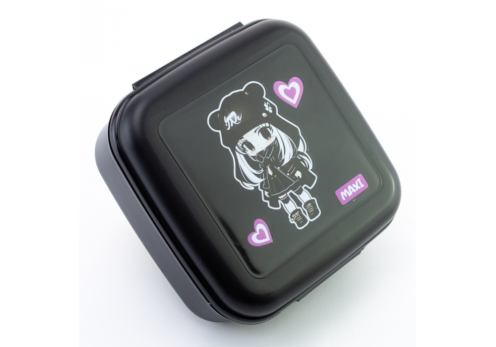 Ланч бокс пласт. "Maxi" 850мл чорний №MX98122(15) — фото товару | Канцелярський Сад