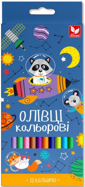 Олівці кольор. 12 кольор. "Школярик" №131SH-12 тригран.(12) — фото товару | Канцелярський Сад