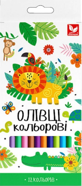 Олівці кольор. 12 кольор. "Школярик" №132SH-12 тригран.(12) — фото товару | Канцелярський Сад