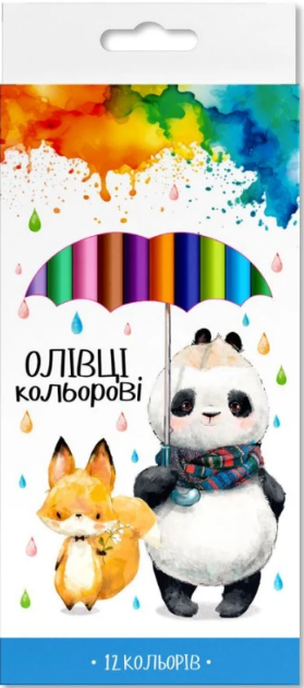 Олівці кольор. 12 кольор. "Школярик" №139SH-12 тригран.(12) — фото товару | Канцелярський Сад