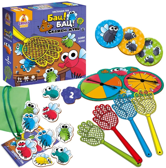 Гра наст. "Бац! Бац! Скажені мухи" №VT8055-37(5) — фото товару | Канцелярський Сад