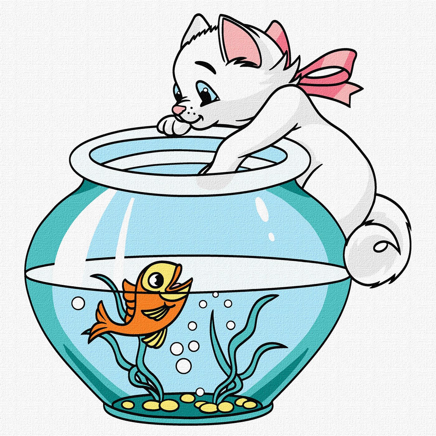 Картини по номерах акрил. "Граціозний котик" 30х30см №KHO6202/Ідейка/ — фото товару | Канцелярський Сад