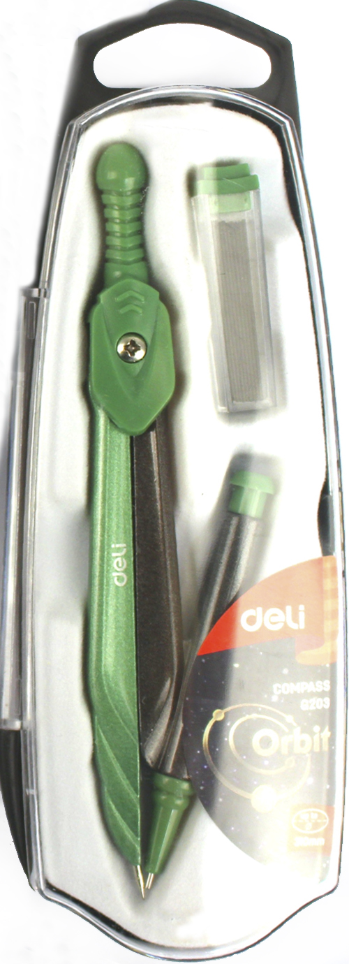 Готовальня "Deli" 2предм. з мех.олівцем 0,7мм, мікс №EG20302(12) — фото товару | Канцелярський Сад