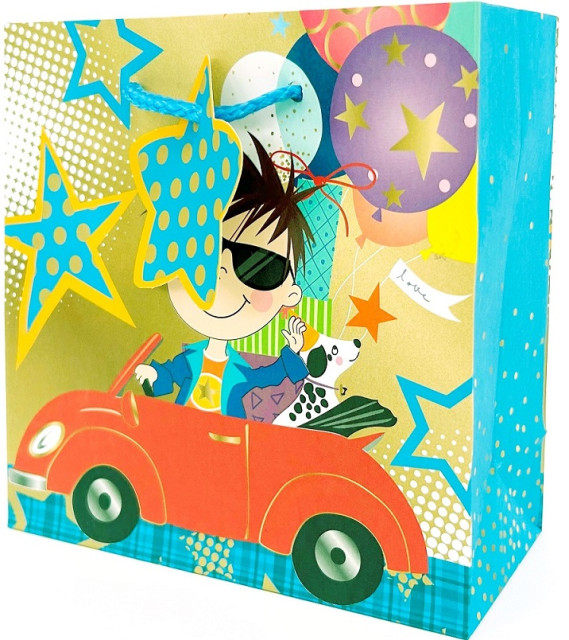 Пакет подарунковий 16х16х7см №GB-24101/Мандарин/(10) — фото товару | Канцелярський Сад